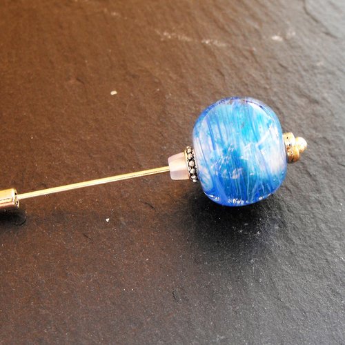 Broche fibule en verre filé broch.0213