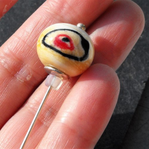 Broche fibule en verre filé broch.0211