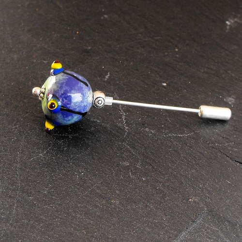 Broche fibule en verre filé broch.0224