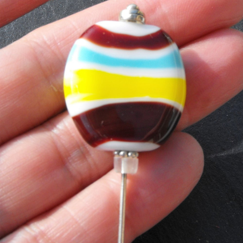 Broche fibule en verre filé broch.0212