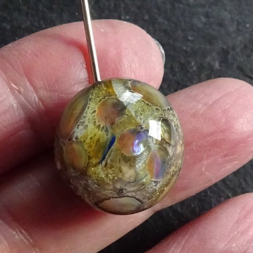 Broche fibule en verre filé, lampwork, broch.0247