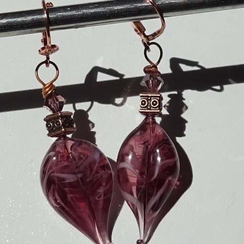 Pendants d'oreille verre filé bcl.3041