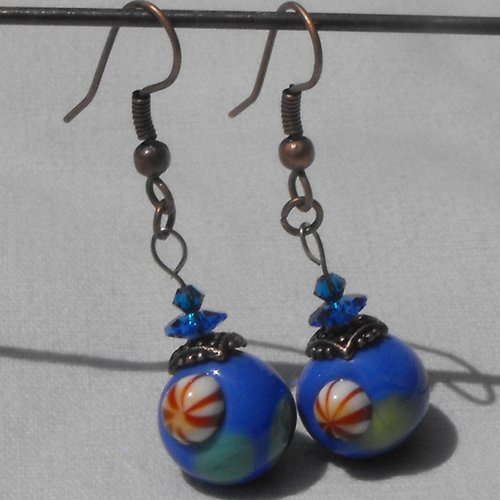 Boucles d'oreille perles murano bcl.2184