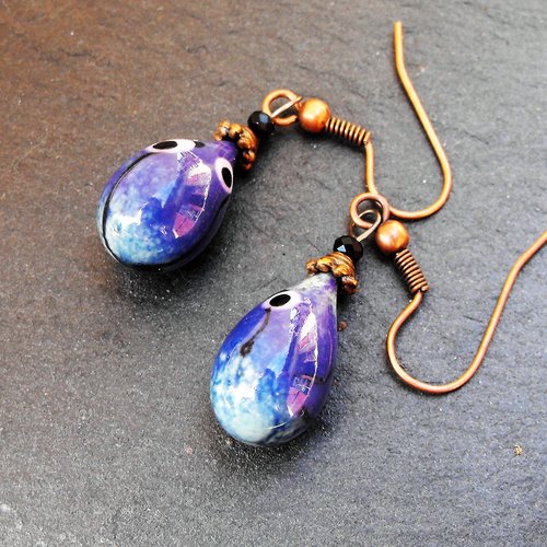 Boucles d'oreille perles murano bcl.2575