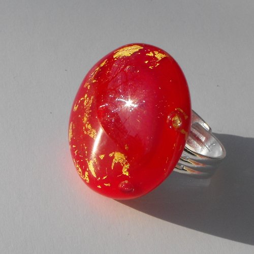 Bague cabochon murano bag.1122