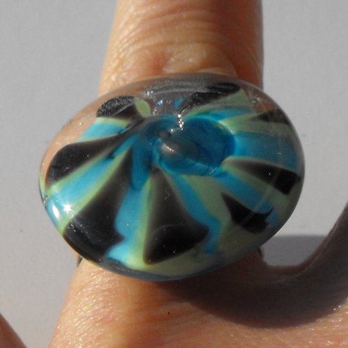 Bague cabochon murano bag.1121