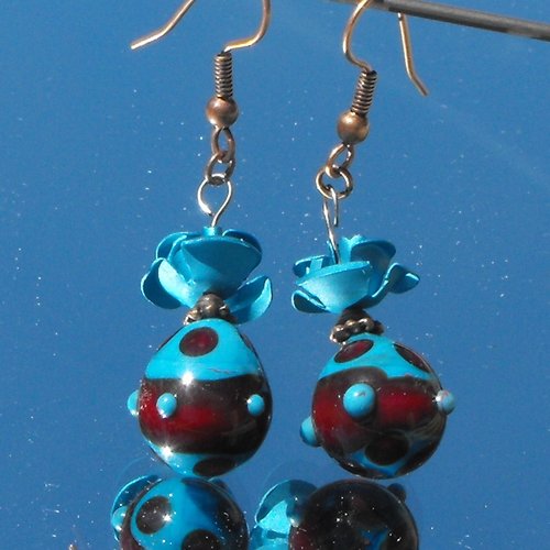 Boucles d'oreille murano bcl.1954