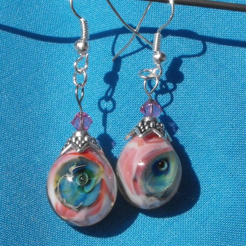 Boucles d'oreille perles murano bcl.1955