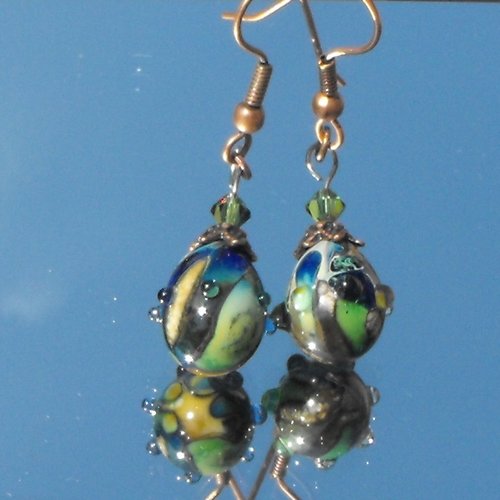 Boucles d'oreille perles murano bcl.1990