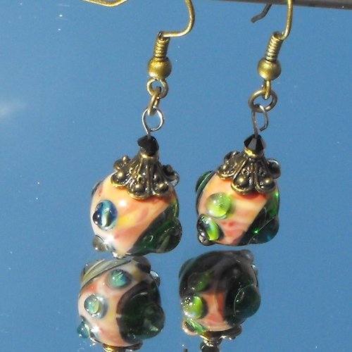 Boucles d'oreille perles murano bcl.1991