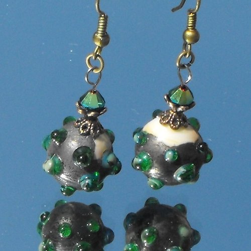Boucles d'oreille perles murano bcl.1995