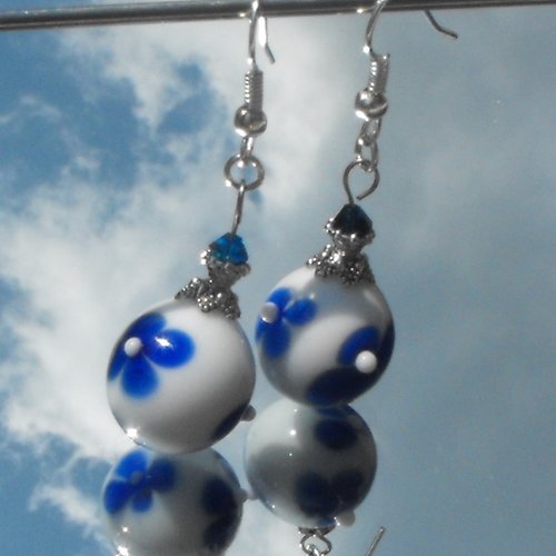Boucles d'oreille perles murano bcl.1923