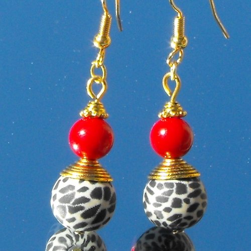 Pendants d'oreille perles fimo bcl.2101