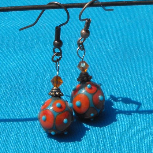 Boucles d'oreille perles murano bcl.2177