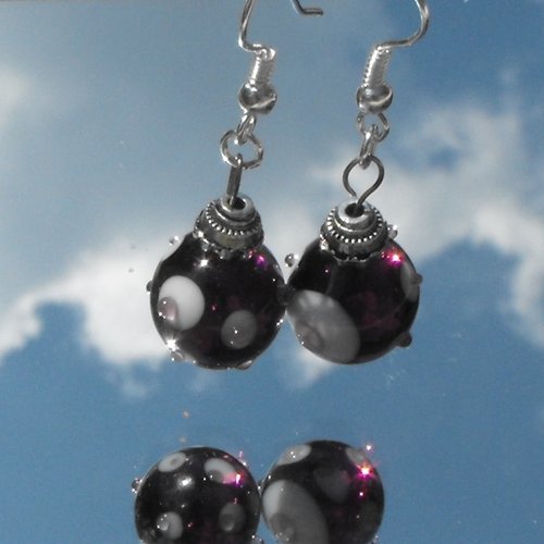 Boucles d'oreille perles murano bcl.1927