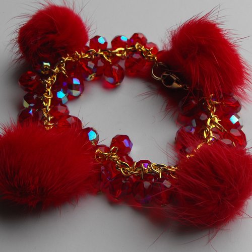 Bracelet pompons, bracel.0580