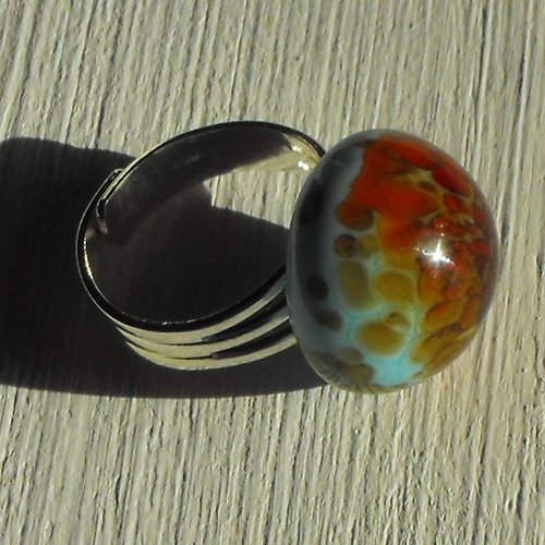 Bague cabochon murano bag.1116