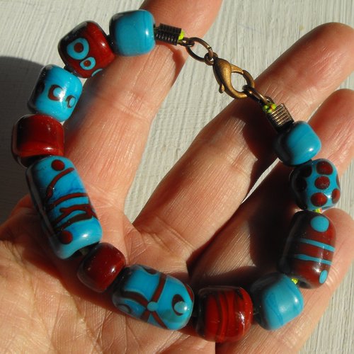 Bracelet perles en verre filé bracel.0588