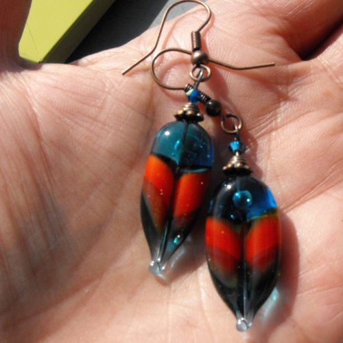Boucles d'oreille perles murano bcl.2530