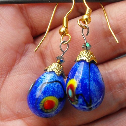 Boucles d'oreille perles murano bcl.2596