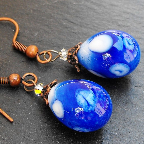 Boucles d'oreille perles murano bcl.2599