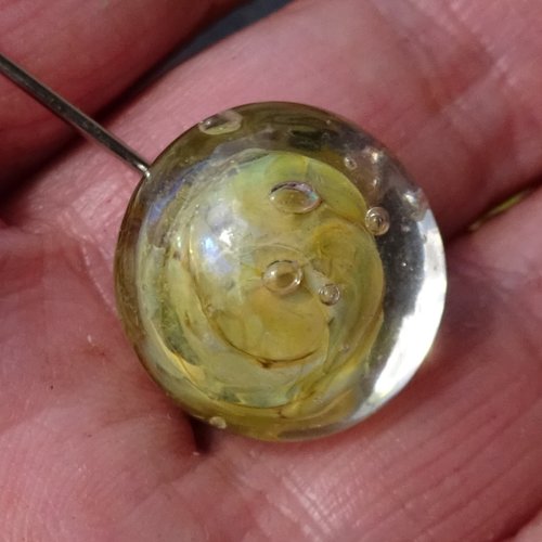 Broche fibule en verre filé, lampwork, broch.0270