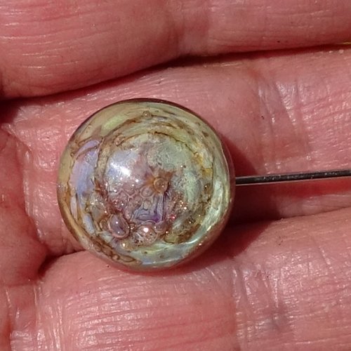 Broche fibule en verre filé, lampwork, broch.0269