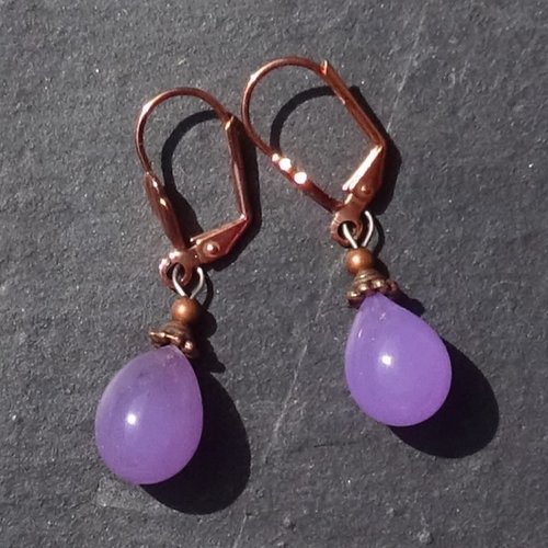 Pendants d'oreille, lampwork, verre filé, perle au chalumeau, bcl.3342