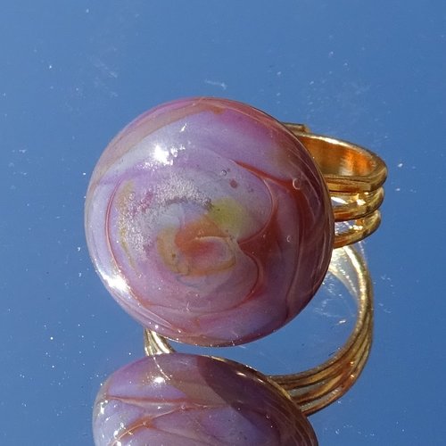 Bague cabochon murano bag.1527