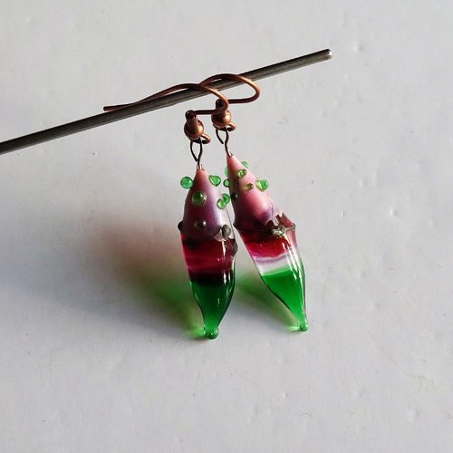 Boucles d'oreille perles murano bcl.2654