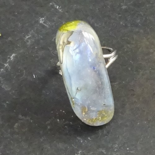 Bague, verre filé, lampwork, verre de murano, bag.1535