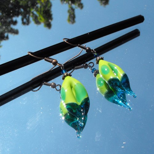 Boucles d'oreille perles murano bcl.2556