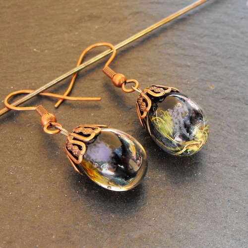 Boucles d'oreille perles murano bcl.2590