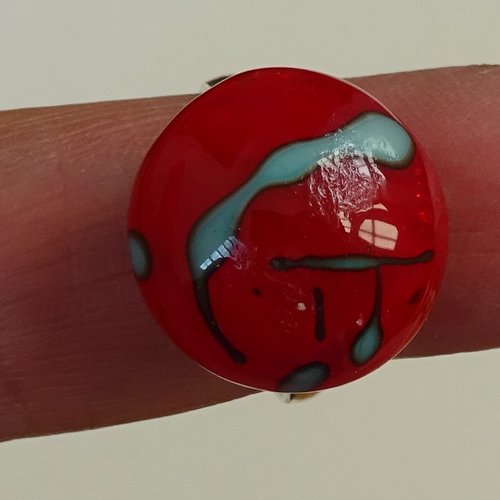 Bague, verre filé, lampwork, verre de murano, bag.1534