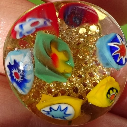 Bague, verre filé, lampwork, verre de murano, bag.1550
