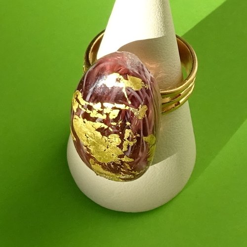 Bague, verre filé, lampwork, verre de murano, bag.1551