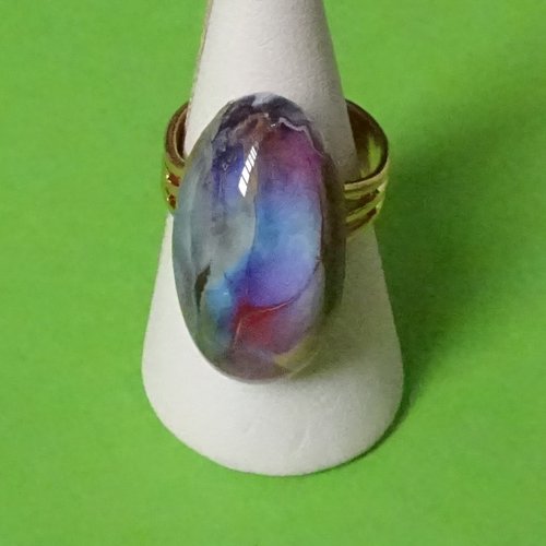 Bague, verre filé, lampwork, verre de murano, bag.1555
