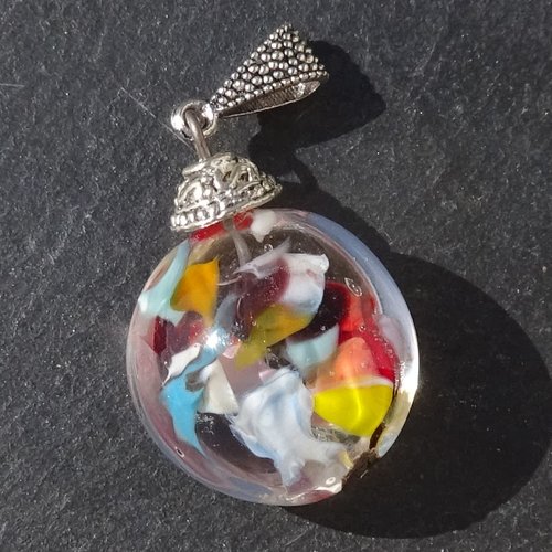 Pendentif perle d'art, lampwork,murano, verre filé cl.1147
