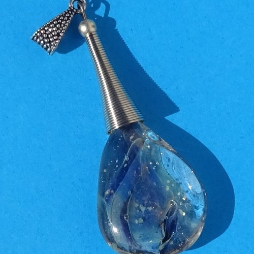 Pendentif perle d'art, lampwork,murano, verre filé cl.1149
