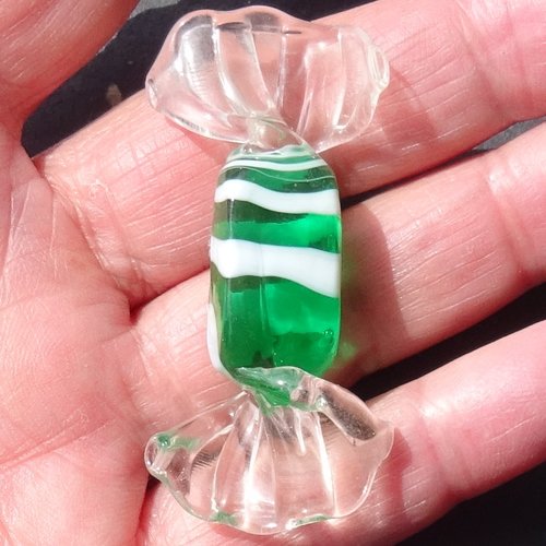 Bonbon décoratif verre filé, lampwork, verre de murano, deco.0111