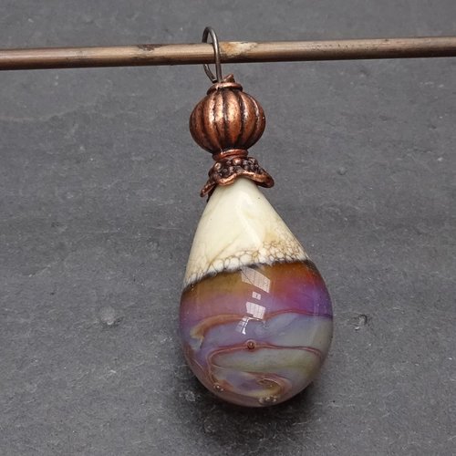 Pendentif perle d'art en verre filé cl.1001