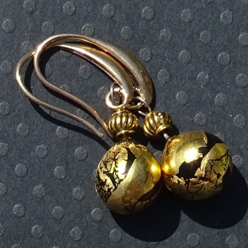 Pendants d'oreille, verre filé, lampwork, bcl.3109