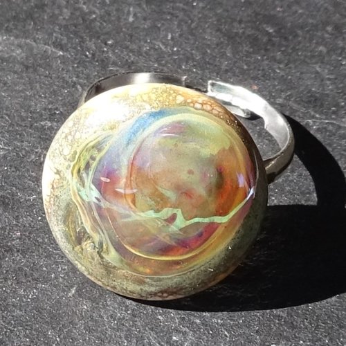 Bague, verre filé, lampwork, verre de murano, bag.1663