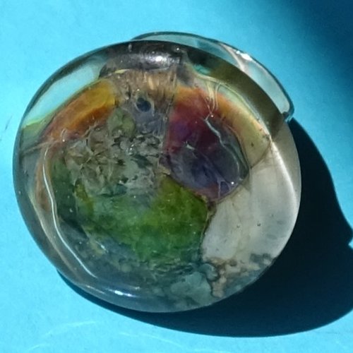 Bague cabochon, lampwork, verre filé, verre de murano, bag.1669