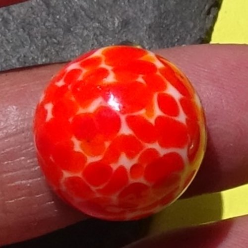 Bague cabochon, lampwork, verre filé, verre de murano, bag.1673