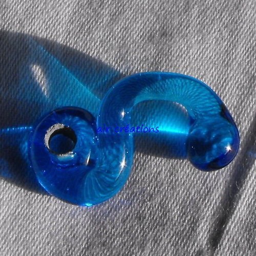 Serpent en verre de murano perl.0123