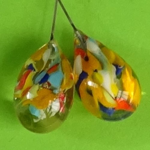 Headpins verre filé, lampwork, verre de murano, perl.4637