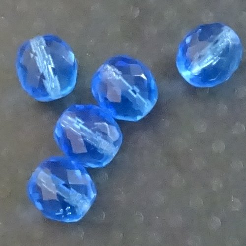 Lot de 5 perles destockées, cristal de bohème, perl.4715