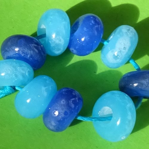 Lot de 9 perles en verre de murano perl.4763