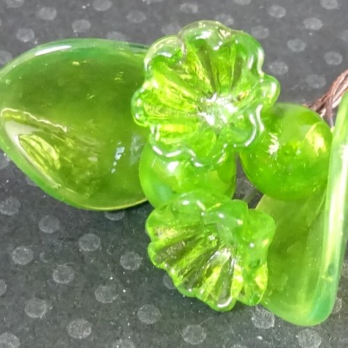 Headpins en verre filé, lampwork, verre de murano, perl.4767